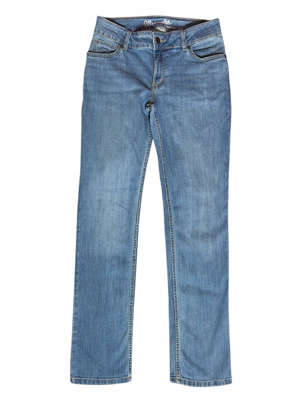 Wrangler Women's Straight Leg Jeans in Light Blue Denim size 7/8 x 34